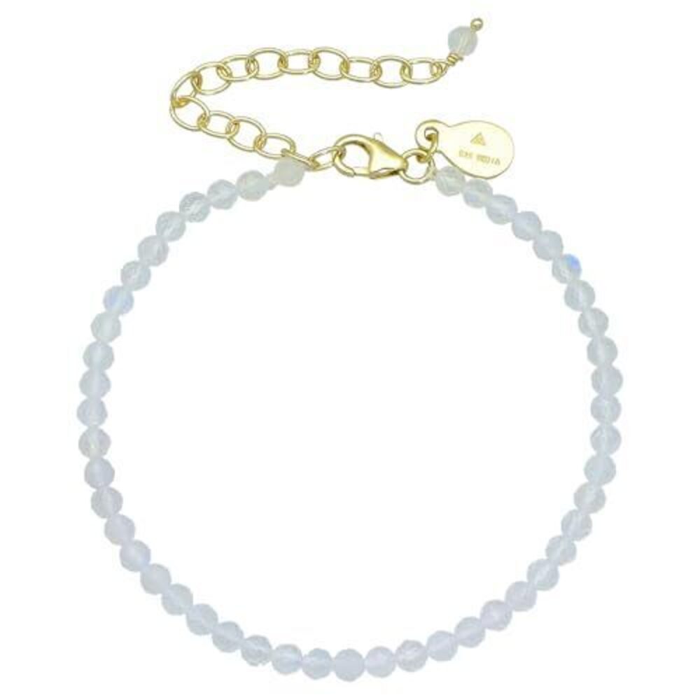 4519 Clear Quartz Bracelet , Certified 925 Sterling Silver with 18K Gold